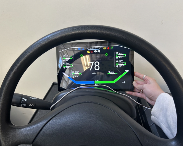 Testing cluster size through steering wheel