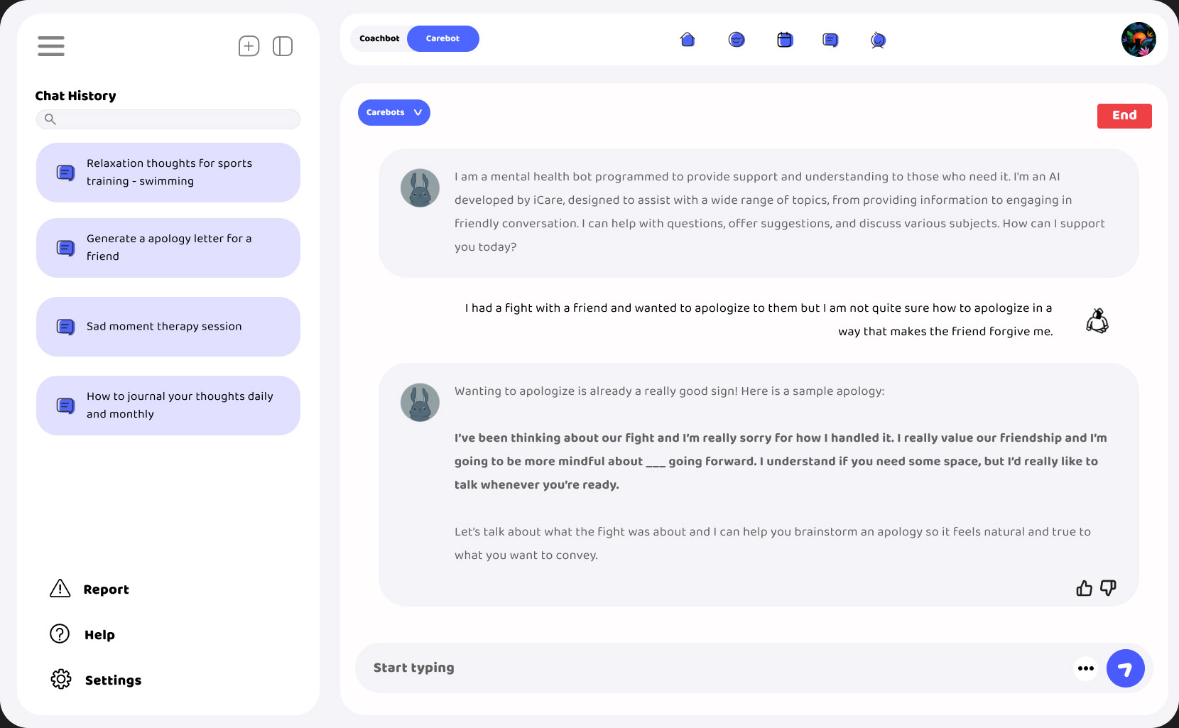 Redesigned chatbot